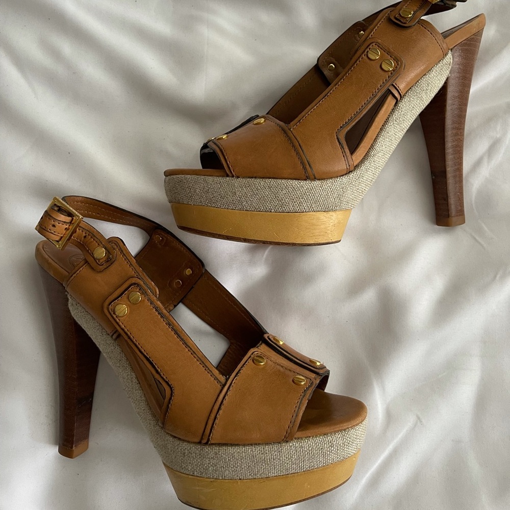 Tory Burch Platform Brown Sandal